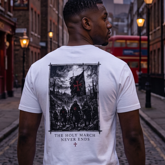 #04 THE HOLY MARCH NEVER ENDS - WHITE | Faithful Propaganda Series